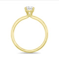 2.00 carat solitaire ring with lab grown oval diamond in yellow gold