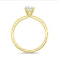 2.00 carat solitaire ring with lab grown oval diamond in yellow gold