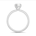 1.00 carat solitaire ring in white gold with round lab grown diamond