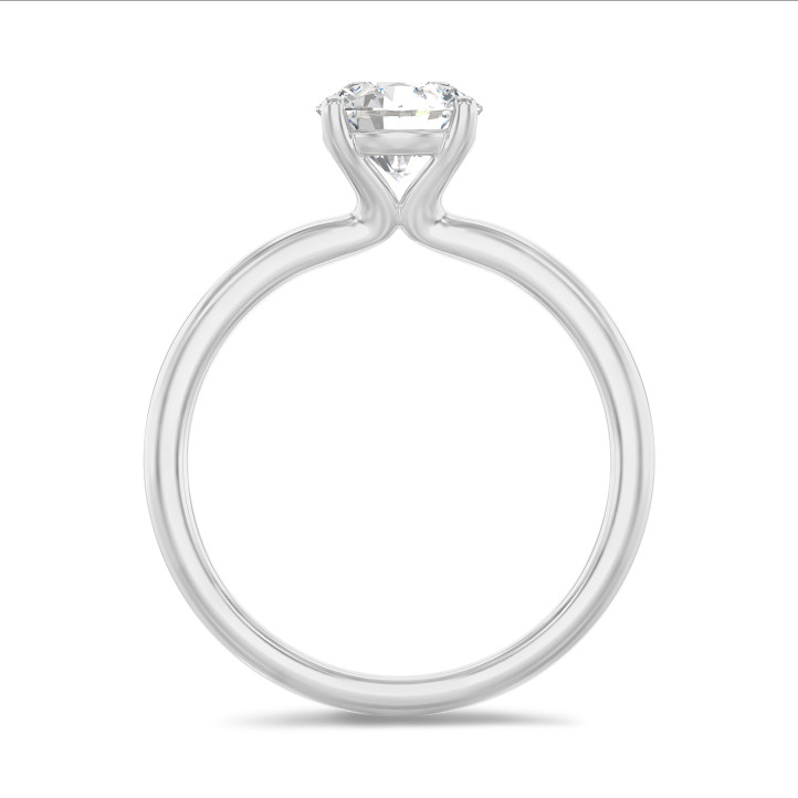 2.50 carat solitaire ring in white gold with round lab grown diamond