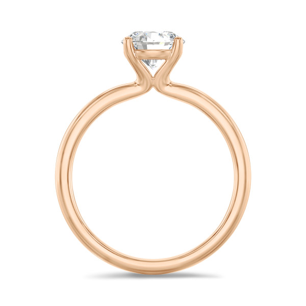 Engagement rings - 1.50 carat solitaire ring in red gold with round lab grown diamond