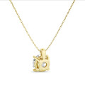 3.00 carat solitaire pendant in yellow gold with round lab grown diamond