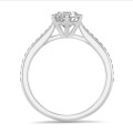 1.00 carat solitaire ring in platinum with round lab grown diamond and lab grown side diamonds