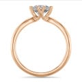 1.20 carat solitaire ring with lab grown diamond in red gold