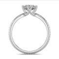 2.00 carat solitaire lab grown diamond ring in white gold with round lab grown diamonds (full set)