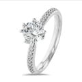 2.50 carat solitaire lab grown diamond ring in white gold with lab grown side diamonds