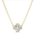 1.20 carat solitaire pendant in yellow gold with round lab grown diamond