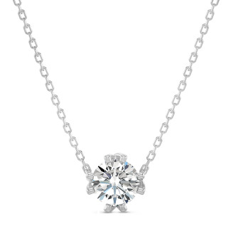 1.50 carat solitaire pendant in white gold with round lab grown diamond