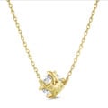 3.00 carat solitaire pendant in yellow gold with round lab grown diamond