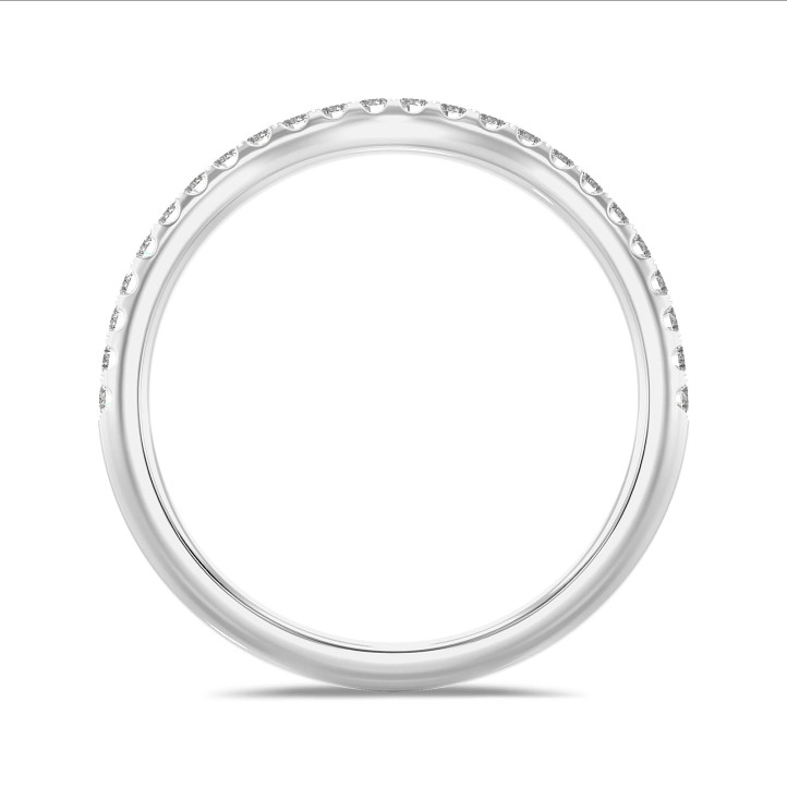 0.25 carat curved lab grown diamond eternity ring (half set) in white gold