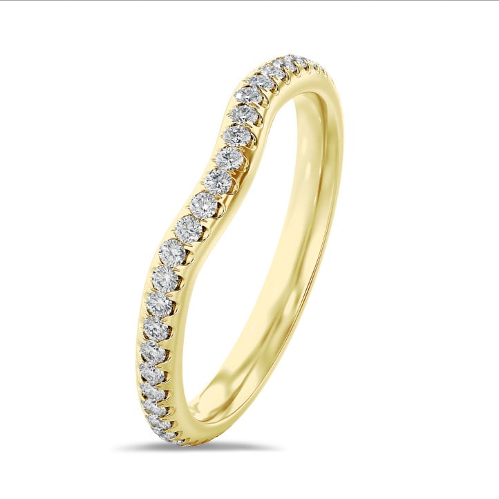0.45 carat curved lab grown diamond eternity ring (full set) in yellow gold
