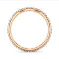 0.45 carat curved lab grown diamond eternity ring (full set) in red gold