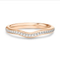 0.23 carat curved lab grown diamond eternity ring (half set) in red gold