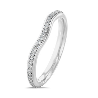 0.41 carat curved lab grown diamond eternity ring (full set) in white gold
