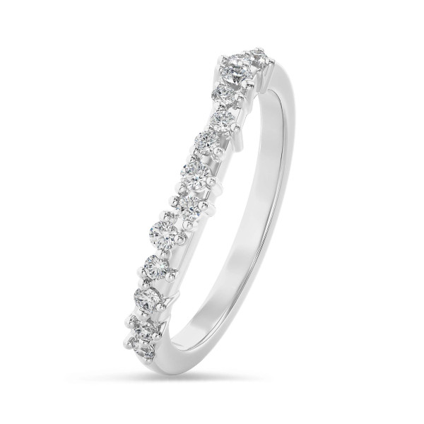 Rings - 0.12 carat cluster alliance ring in white gold with round lab grown diamonds
