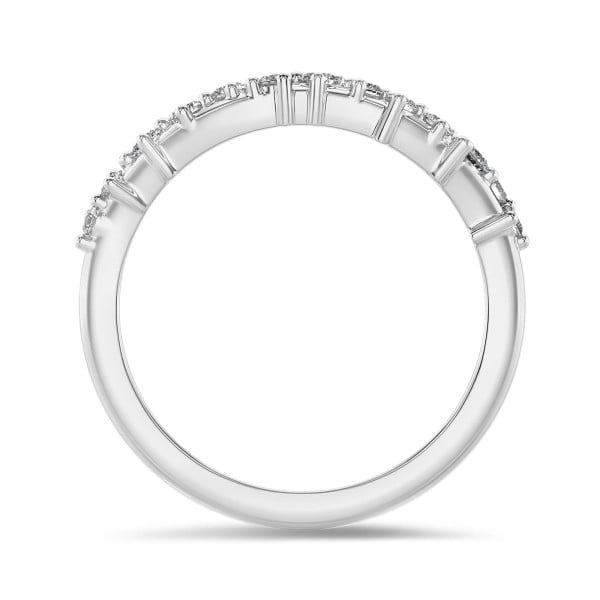 Rings - 0.12 carat cluster alliance ring in white gold with round lab grown diamonds
