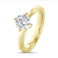 2.50 carat solitaire lab grown diamond ring in yellow gold