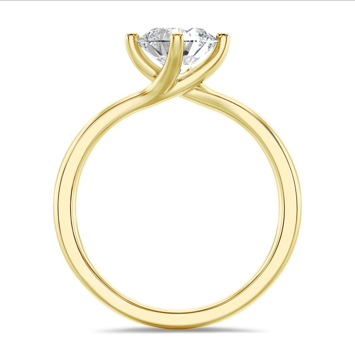 3.00 carat solitaire lab grown diamond ring in yellow gold