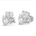 6.00 carat lab grown diamond trilogy earrings in white gold