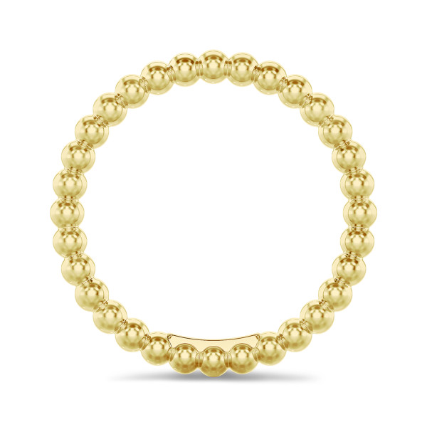 Stackable beaded ring in yellow gold