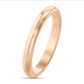 Wedding ring with a domed surface of 3.00 mm in red gold