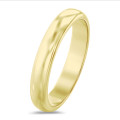 Wedding ring with a domed surface of 4.00 mm in yellow gold