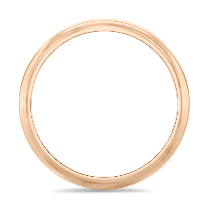 Wedding ring with a domed surface of 5.00 mm in red gold