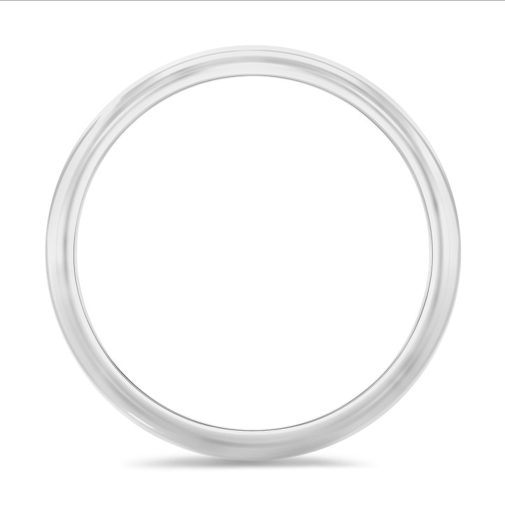 Wedding ring with a domed surface of 5.00 mm in platinum