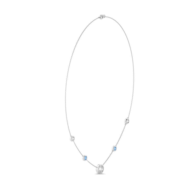 2.30 carat lab grown diamond satellite necklace in white gold