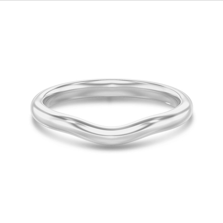 Curved eternity ring in white gold