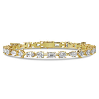 7.50 carat lab grown diamond bracelet in yellow gold
