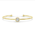 2.00 carat lab grown diamond bangle in yellow gold