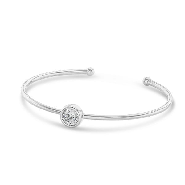 Search all PLP - 1.00 carat lab grown diamond bangle in platinum