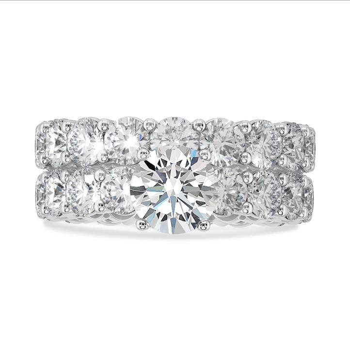 1.50 carat solitaire ring in white gold with round lab grown diamonds
