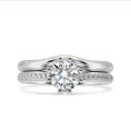 1.20 carat solitaire lab grown diamond ring in white gold with lab grown side diamonds