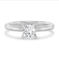 5.00 carat solitaire ring with a lab grown princess diamond in white gold