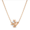 5.00 carat solitaire pendant in red gold with round lab grown diamond