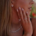 3.00 carat solitaire earrings with round lab grown diamonds in white gold