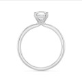 1.00 carat solitaire ring with a lab grown asscher cut diamond in white gold