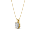 1.00 carat solitaire lab grown asscher cut diamond pendant in yellow gold
