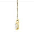 2.00 carat solitaire pendant in yellow gold with a lab grown radiant cut diamond