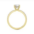 1.00 carat solitaire ring in yellow gold with hidden halo