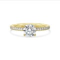 2.00 carat solitaire ring in yellow gold with hidden halo