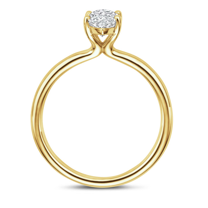 1.20 carat solitaire ring with lab grown marquise diamond in yellow gold