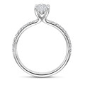 1.20 carat solitaire ring with lab grown marquise diamond in white gold with lab grown side diamonds