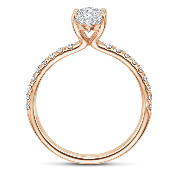 Search all PLP - 1.50 carat solitaire ring with lab grown marquise diamond in red gold with lab grown side diamonds