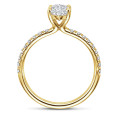 1.50 carat solitaire ring with lab grown marquise diamond in yellow gold with lab grown side diamonds
