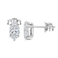 4.00 carat solitaire lab grown marquise cut diamond earrings in white gold