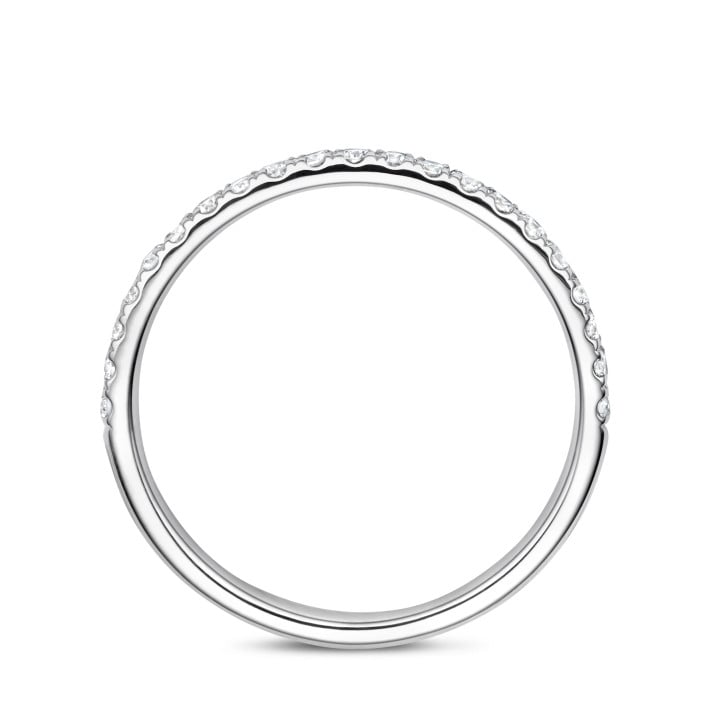 0.26 carat half-set eternity ring in white gold - matches with all rings from the Fancy Shapes collection