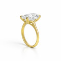 One-of-a-kind 10.14 ct Lab-Grown Elongated Old Mine Cushion cut diamond ring in yellow gold